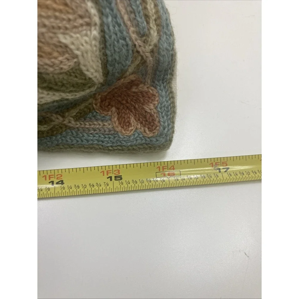 Vintage Floral Designed Crewel‎ Needlepoint Tapestry Stitched Throw Pillow 16
